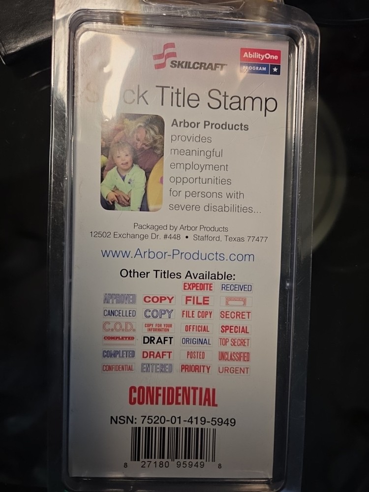 Skillcraft stock title stamp. " Confidential. "