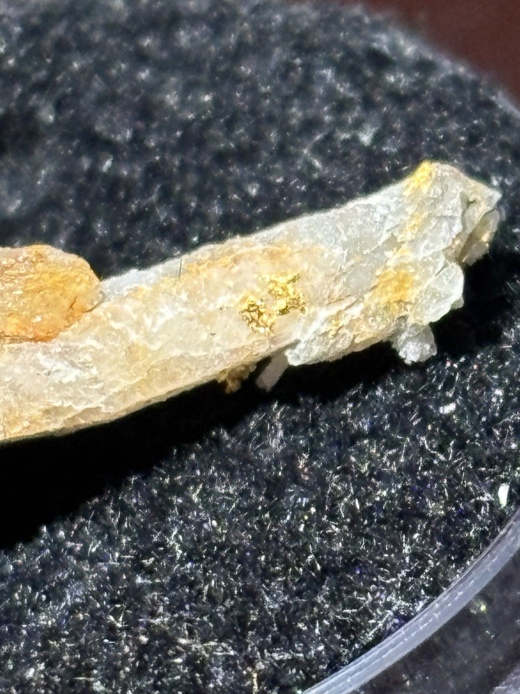 Nice Gold On Quartz Specimen .4 Grams