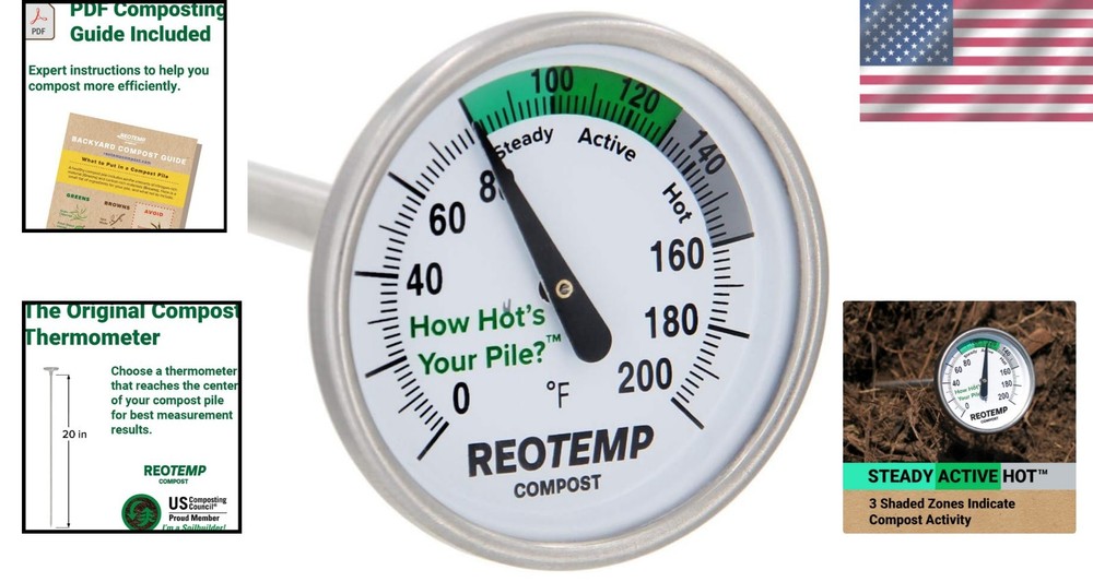 Stainless Steel Digital Compost Thermometer