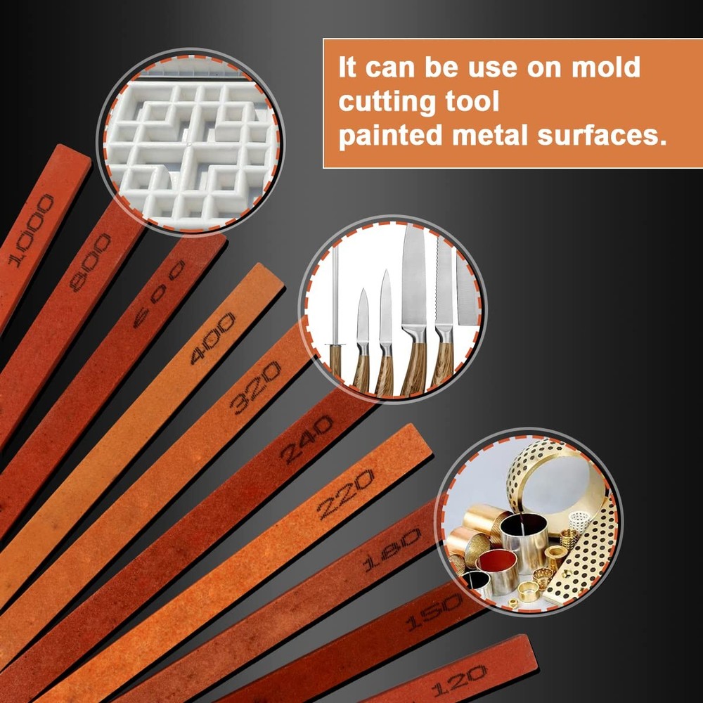 CBRIGHT 10pcs Sharpening Stone Set-10 Grit Assorted Sizes Whetstone Sharpener...