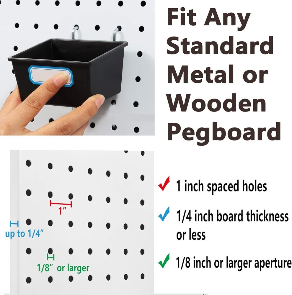 Rust-Resistant Pegboard Hooks Assortment, 107 PCS with Bins for Garage & Kitchen