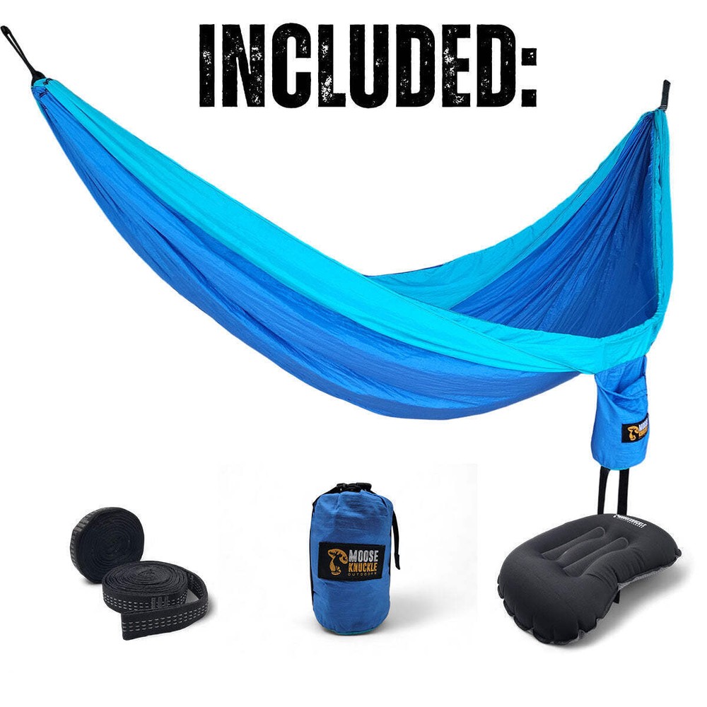 Mooseknuckle Outdoors Double Camping Hammock (Blue)
