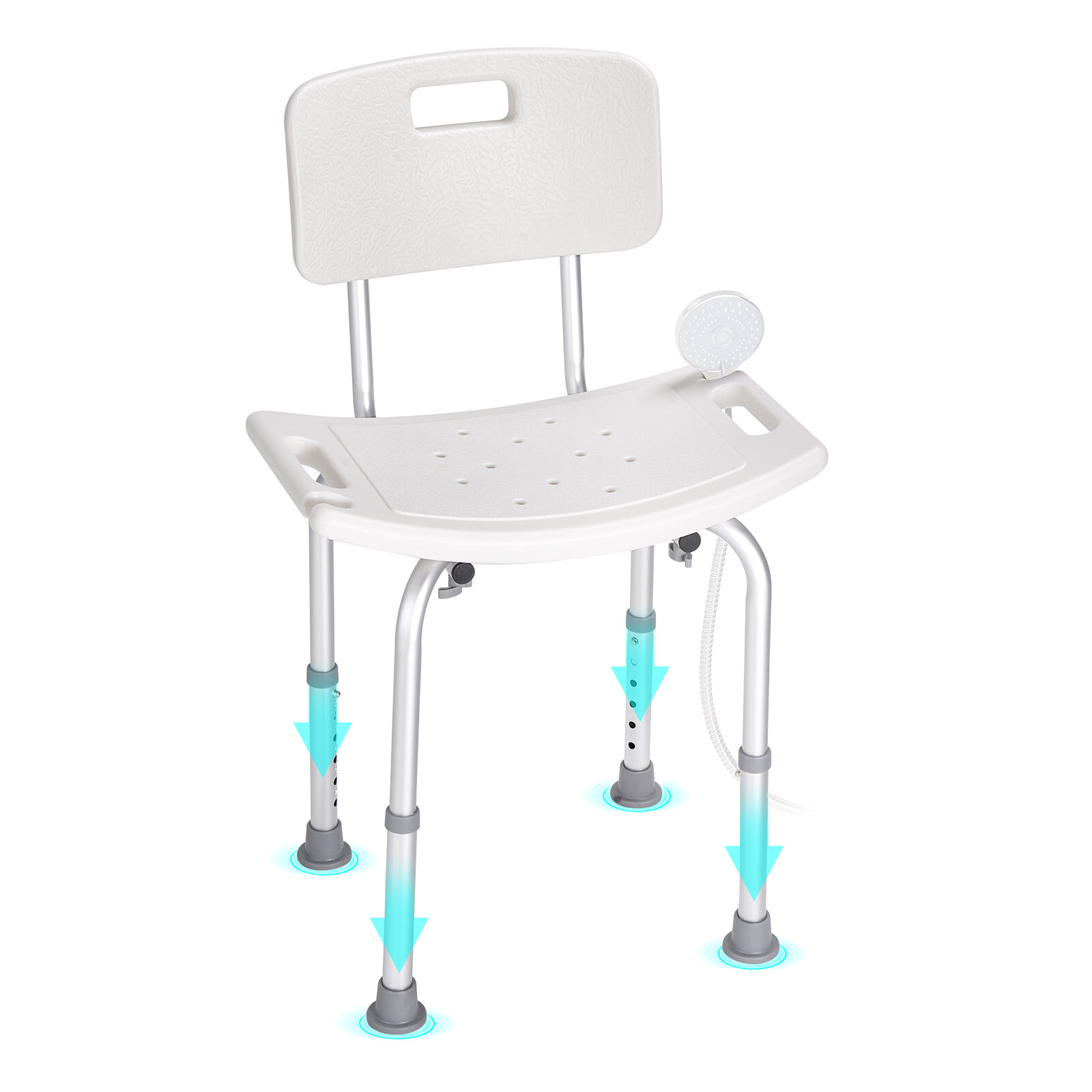 VEVOR Shower Chair Bath Bench with Back Adjustable Height Seat