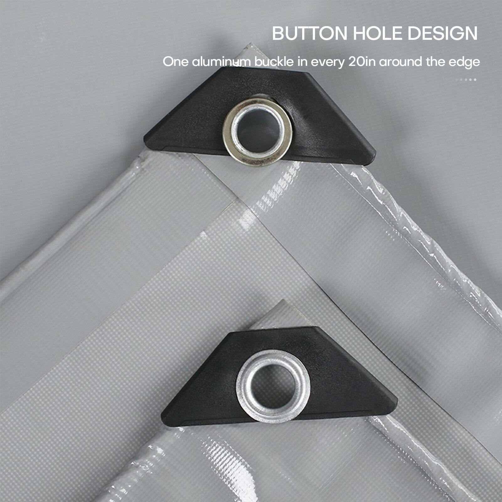 20 Mil Heavy Duty Tarp PVC Premium Vinyl Coated Tarpaulin Tent Shade w/ Grommets