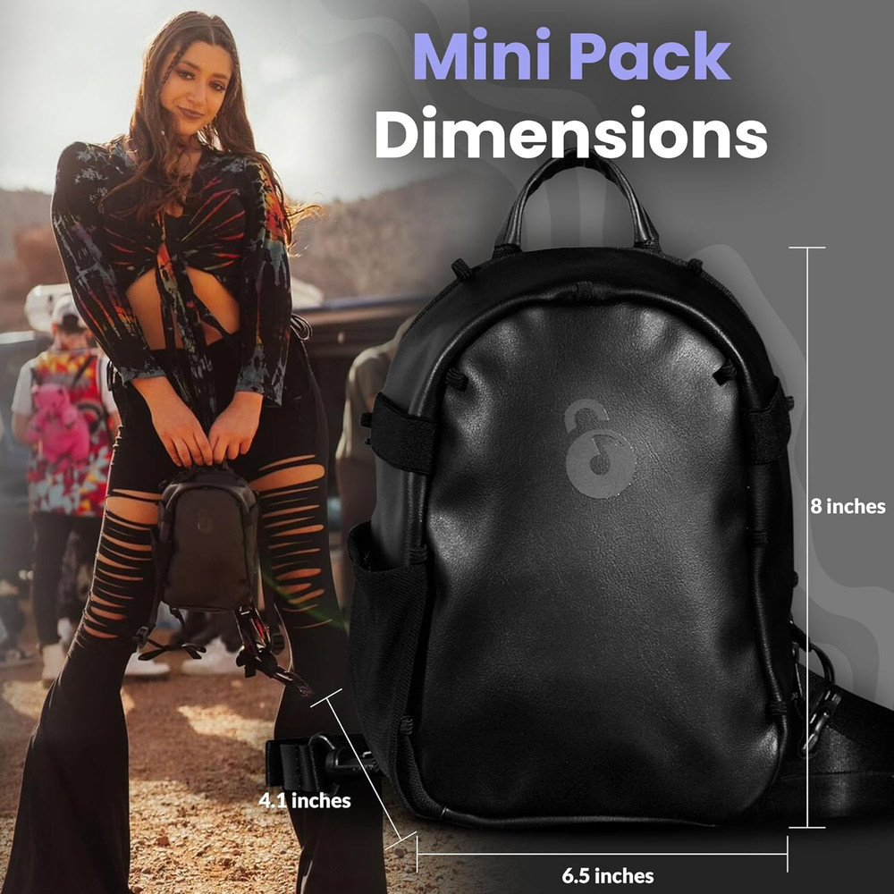 anti Theft Mini Pack – Mini Backpack with Locking Zipper Clips for Light Packing