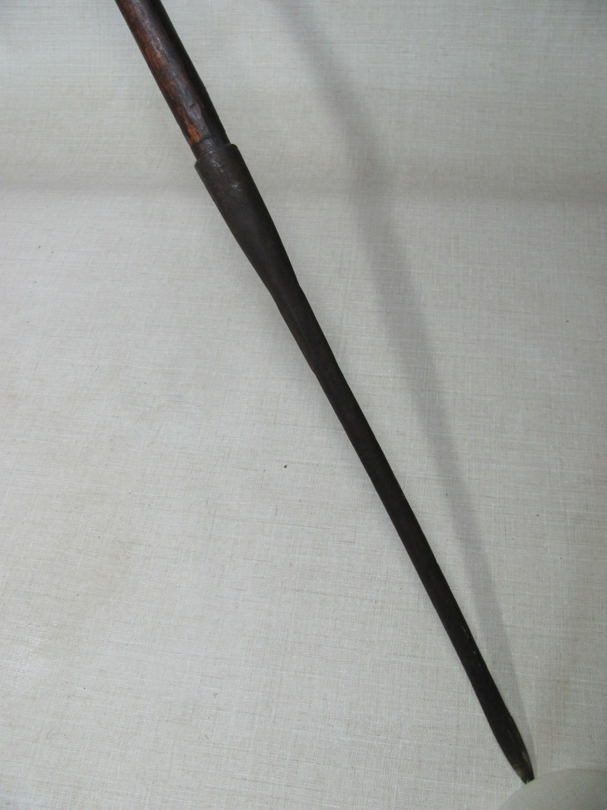 MAASAI SPEAR ASSEGAI TWO-SECTION AFRICAN LION SPEAR 66 INCHES HAND FORGED GOOD
