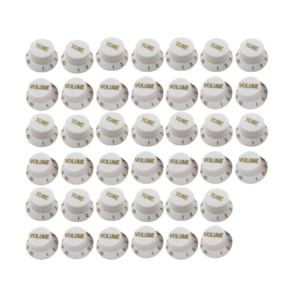Set White ST Guitar Knobs 40 Tone & 20 Volume Knobs for FD ST Style Guitar