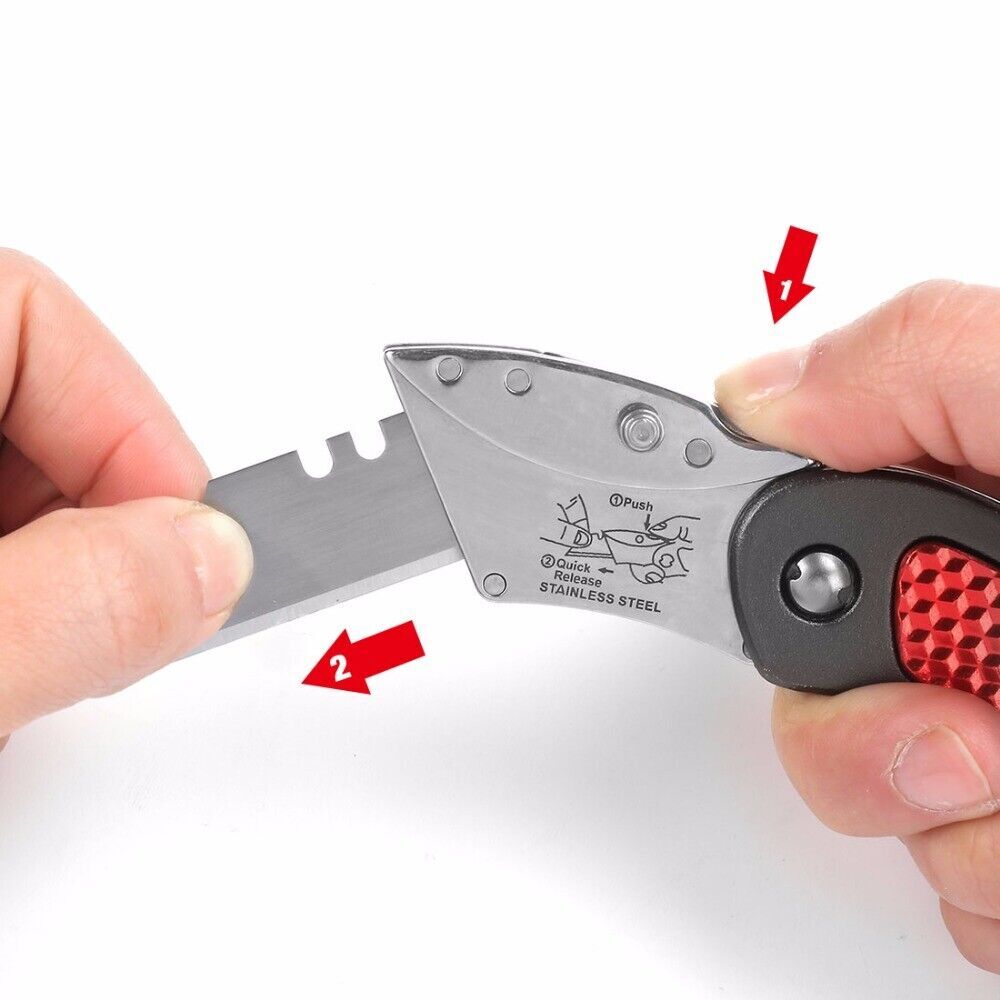 WORKPRO 6PC Folding Utility Knife Set Quick Change/Back-lock w/20PC Extra Blades