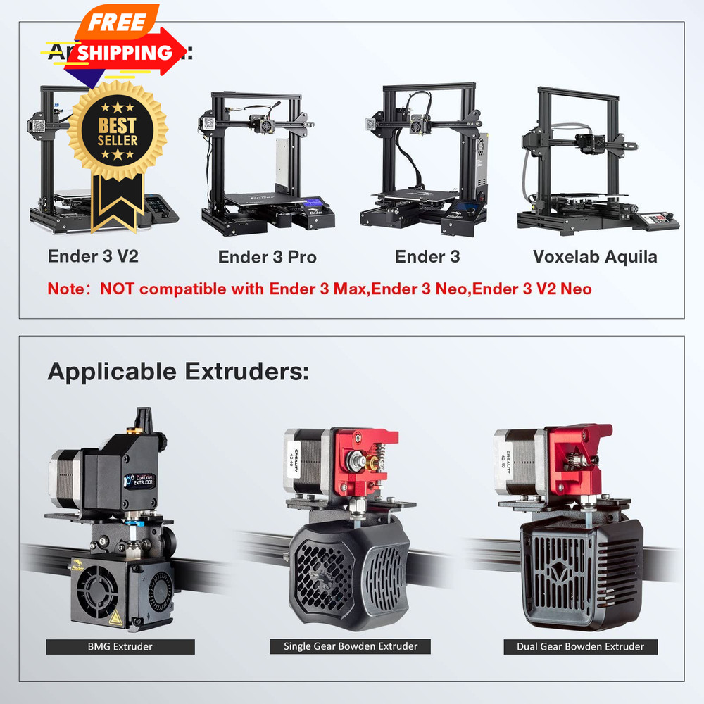 UniTak3D Ender 3 Direct Drive Upgrade Conversion Bracket for 3 Black