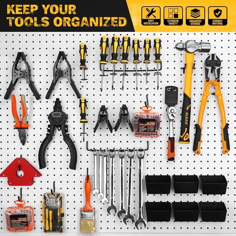 286 Piece Heavy Duty Pegboard Hook & Bin Organizer Set Universal Compatibility