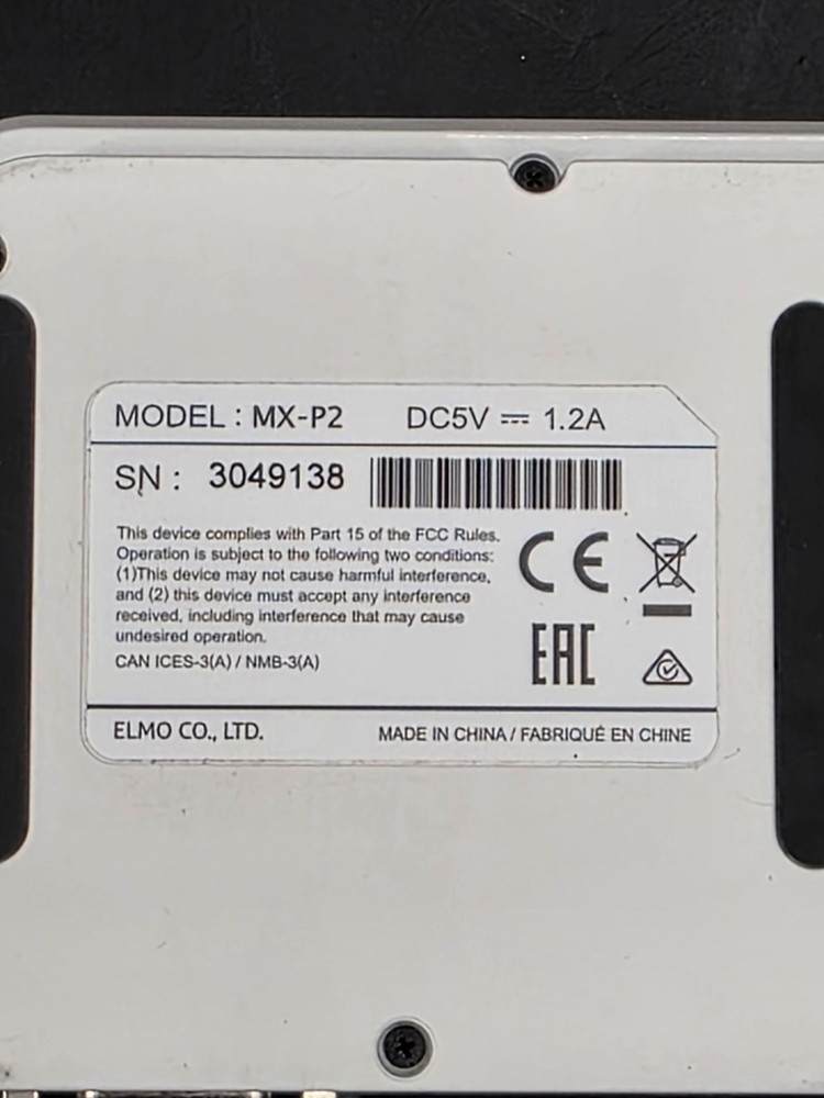 Elmo MX-P2 4K Visual Presenter Document Camera *No Adapter* UNIT ONLY