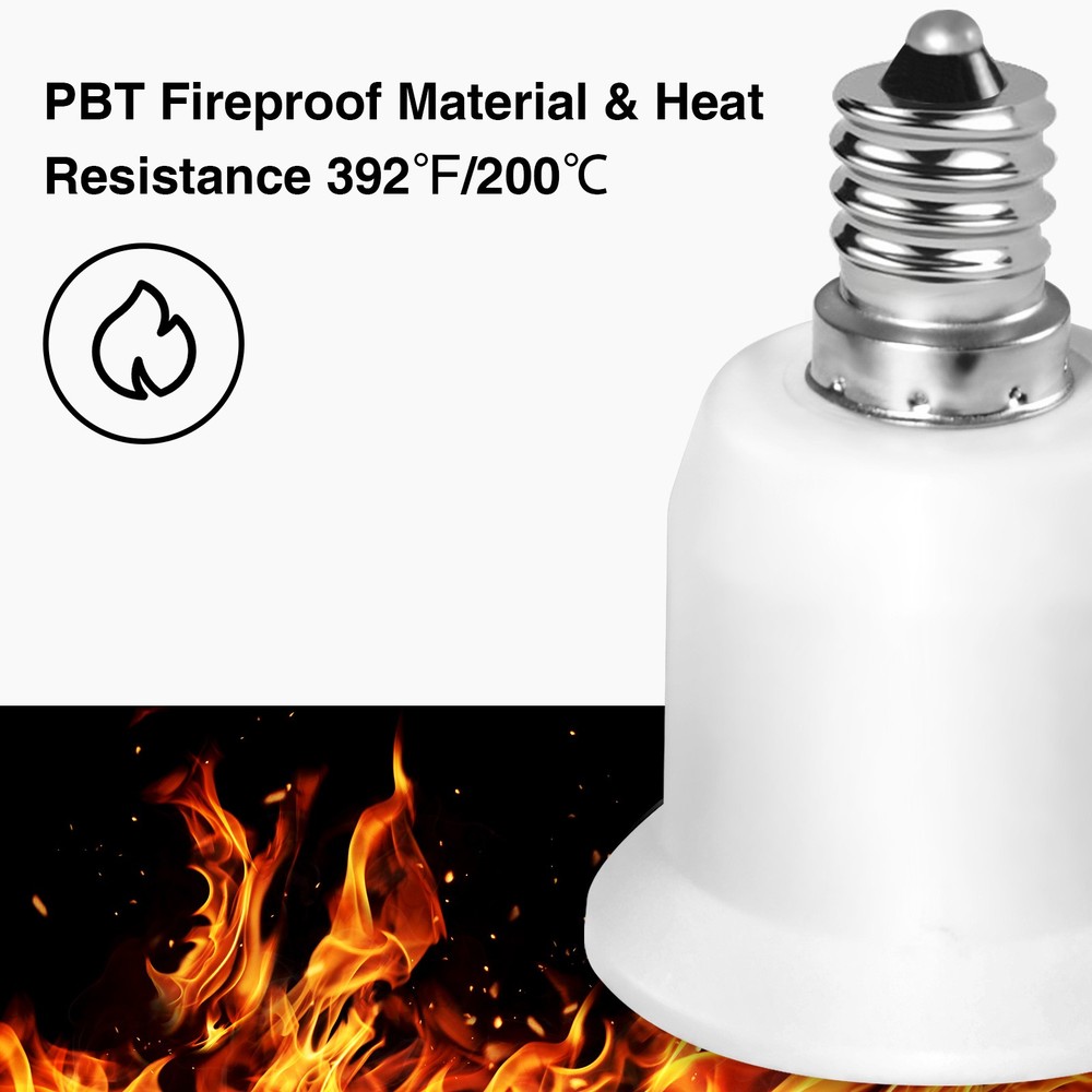 2pcs Bulbs Socket Adapters from E12 to E26 (Mini Screw to Medium Edison Screw )