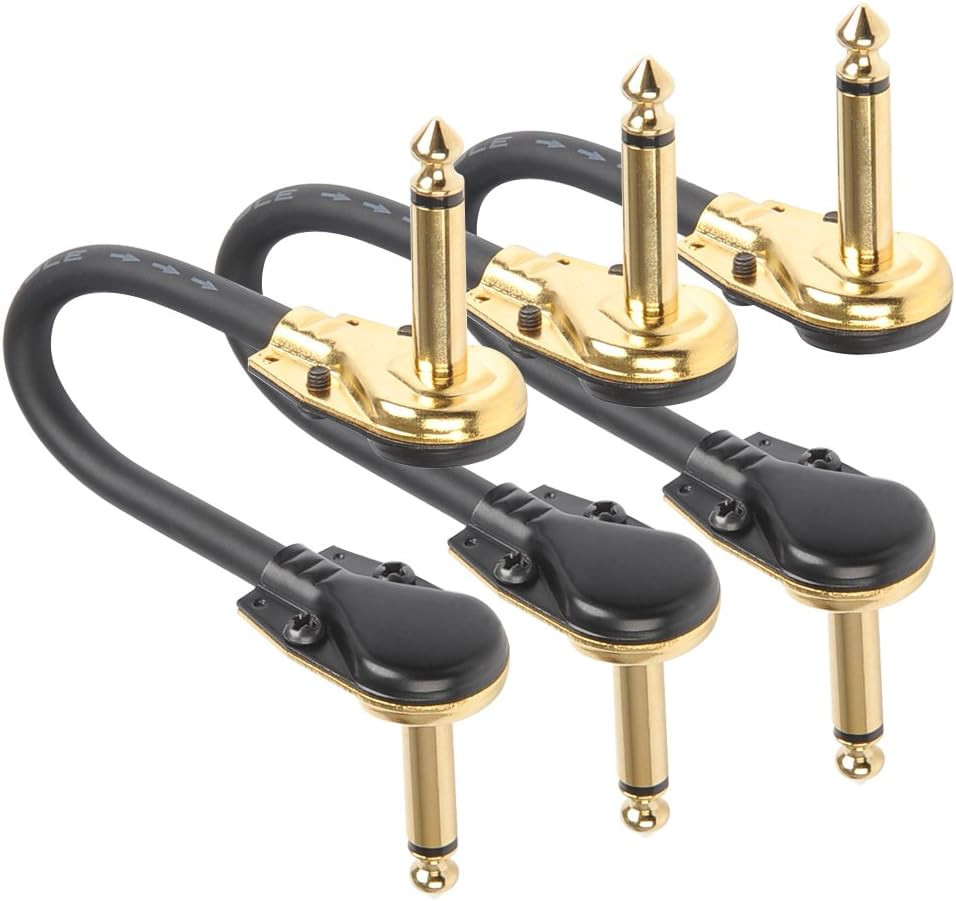 3 Pack 6 Inch Guitar Patch Cable Ultra Quiet Instrument Effect Pedal Patch Cords