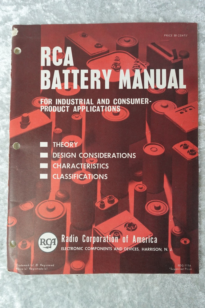 1966 RCA Battery Manual & 1968 Analysis/Sol'n Of Basic Electronic Problems Books