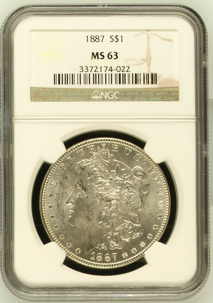 1887 Morgan Silver Dollar NGC MS-63