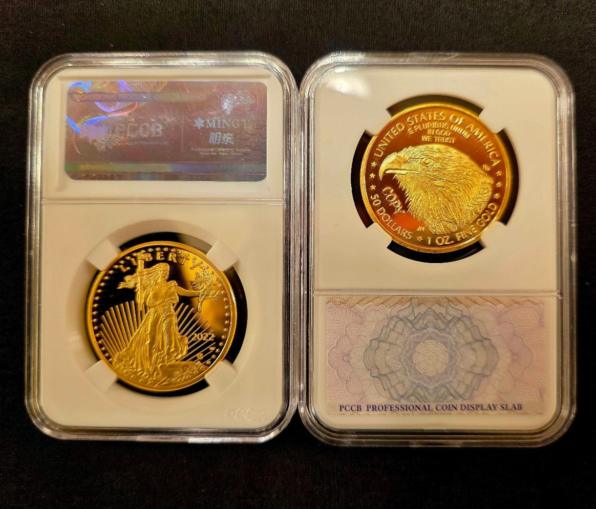 2022 - One Ounce .999 Gold American Eagle - 24k Fine (BU) Glided Repro Coin