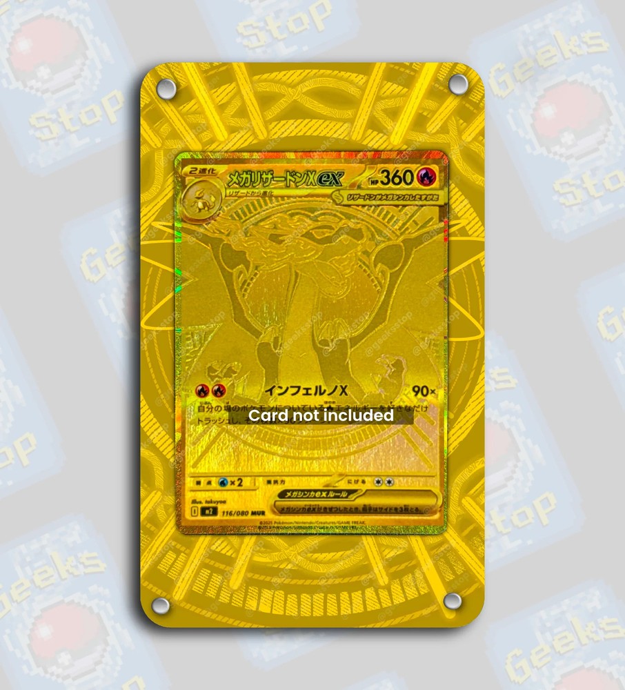 Mega Charizard X ex HR Gold | Extended Art Display Case for Pokemon Card