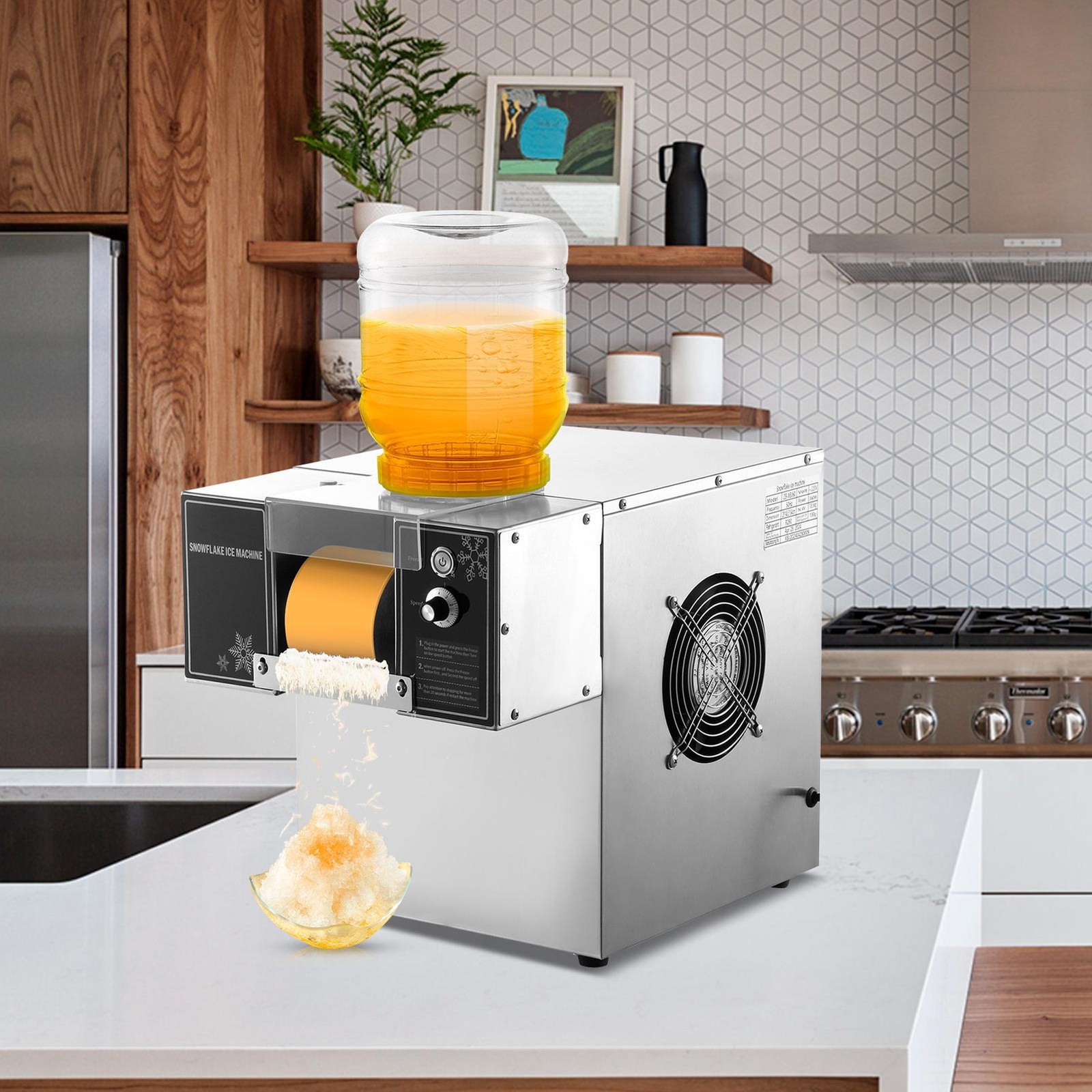 Commercial Snowflake Ice Machine 140LBS/24H Ice Shaver Snow Cone for Ice Cream-