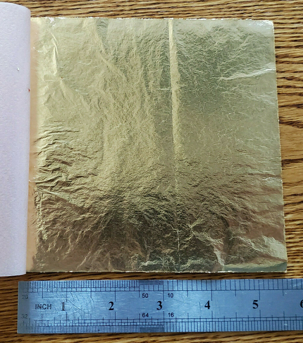 1-VINTAGE GERMAN IMITATION GOLD LEAF 5 1/2" X 5 1/2" -20 SHEETS PER BOOKLET BCS