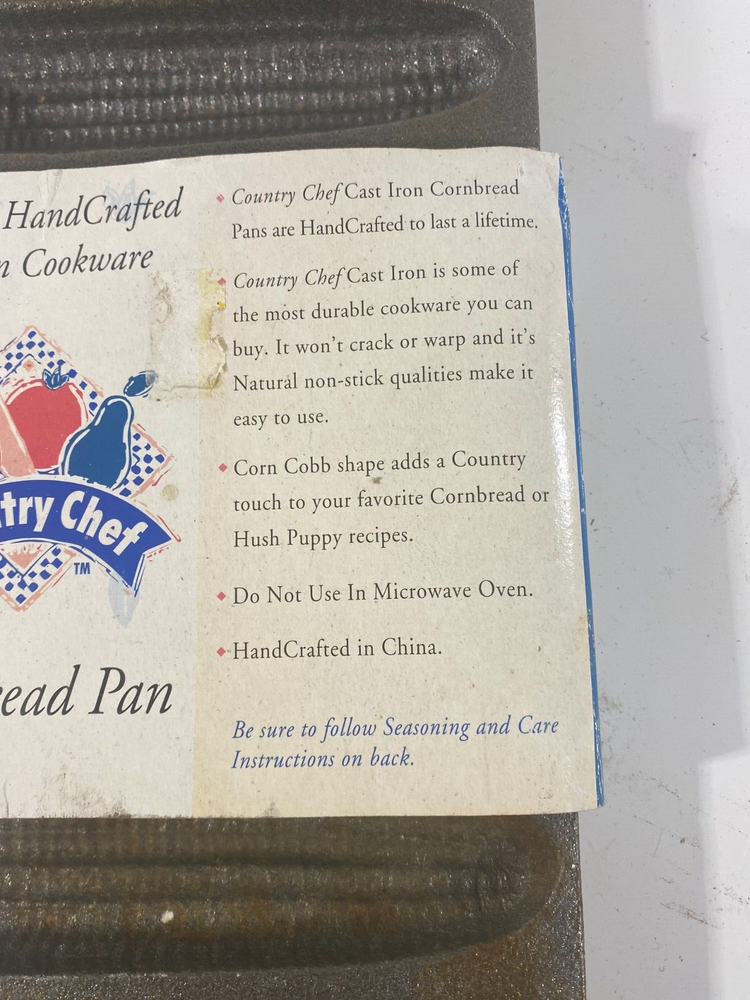 Country Chef Cast Iron Corn Bread Pan Corn Cob Shape
