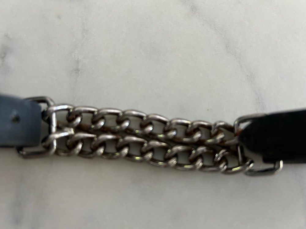 4″ CHROME PLATED BIOTHANE DOUBLE FLAT CURB CHAIN BLACK