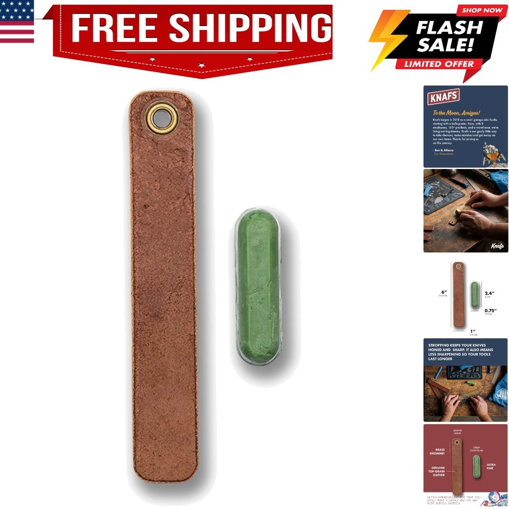 Leather Strop and Strop Compound for Pocket Knife Sharpening