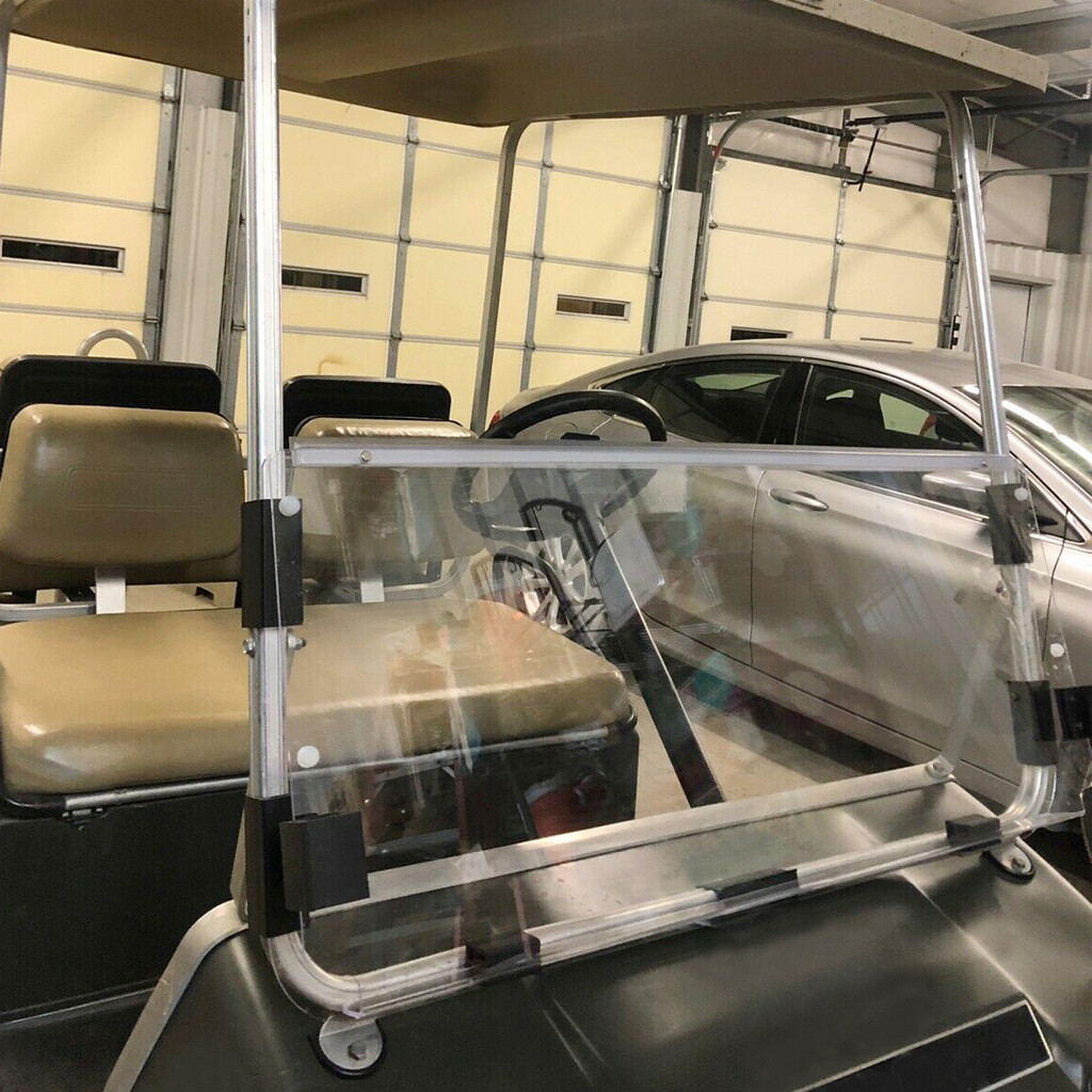 Clear Folding Golf Cart Windshield Clear Acrylic For Club Car DS 1982-2000.5