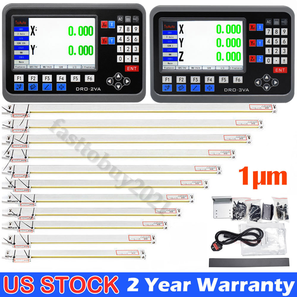TOAUTO High Precision Linear Scale 1um DRO 2/3 Axis Digital Readout Lathe Mill