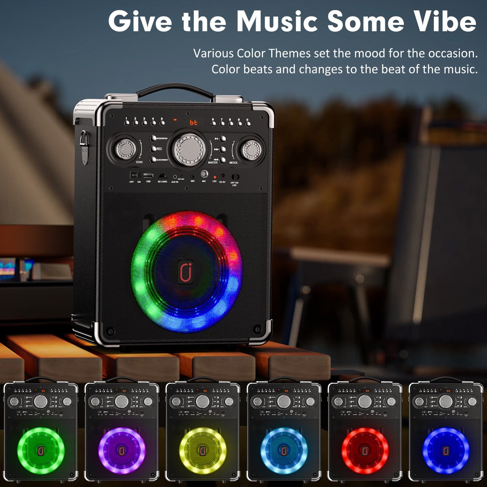 Home Karaoke Machine BT 5.0 +3 Wireless Microphone with Dynamic Lights +Remote