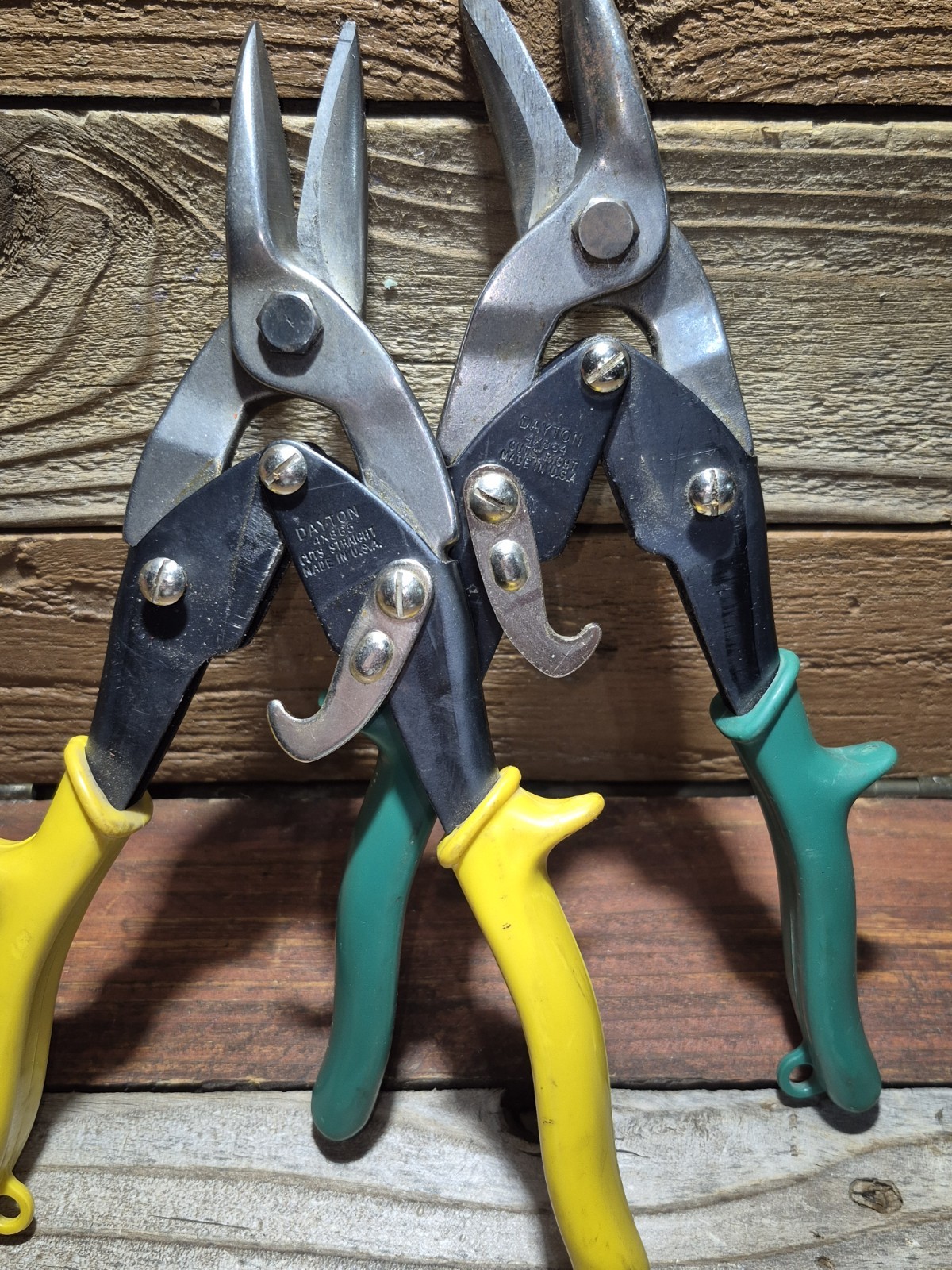 2 DAYTON Tin Snip Straight & Right Cut Aviation Sheet Metal Made U.S.A. Sharp