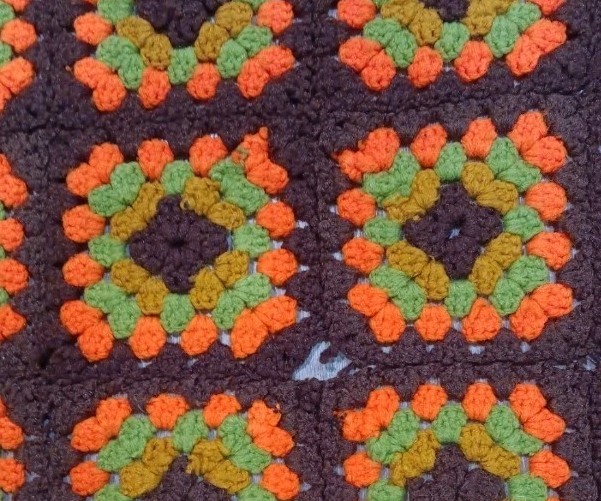 HANDMADE CROCHETED THROW DAMAGED NEEDS MENDING