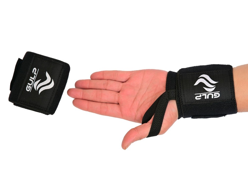 GULP Wrist Adjustable Thumb Loop Weightlifting Wrist Strap Black USA STOCK