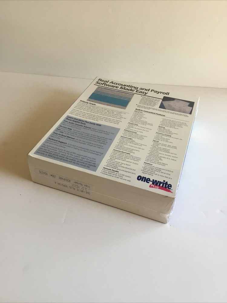 New Sealed One Write Plus Accounting Payroll - Software