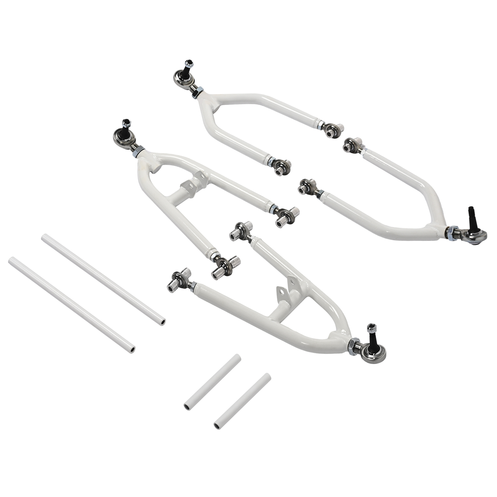 Front Control A-Arms +2+1 For Yamaha Banshee 350 YFZ 350 1987-2006 White+Silvery