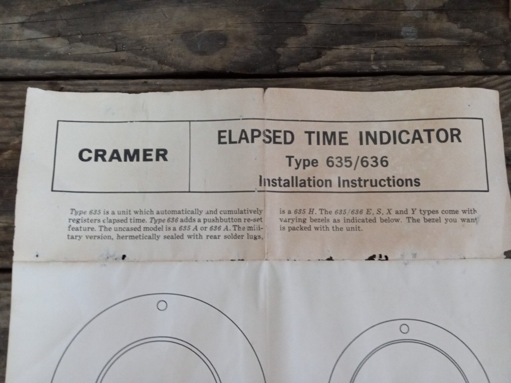 Cramer 635 Time Totalizer/Elapsed Time Indicator