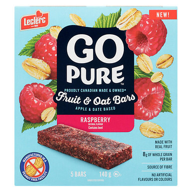 Leclerc Go Pure Raspberry Fruit & Oat Bars, 140g/5 oz. Box {Imported from Can...