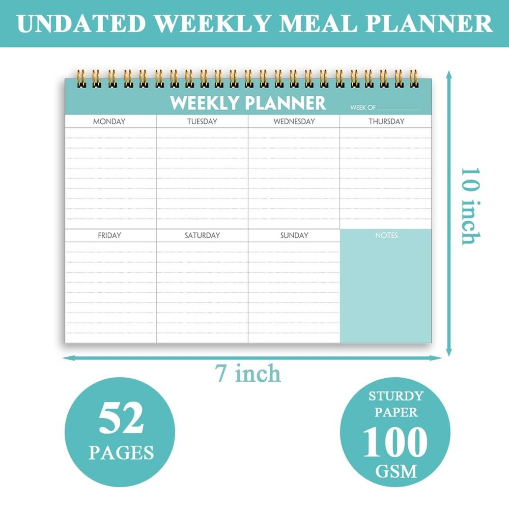 Weekly Planner Notepad - 7" x 10" Weekly Pad Organizers Habit Tracker Journal...
