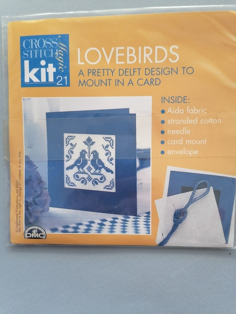 LOVEBIRDS - Counted Cross Stitch Magic Kit with Chart, DMC - from Issue 21