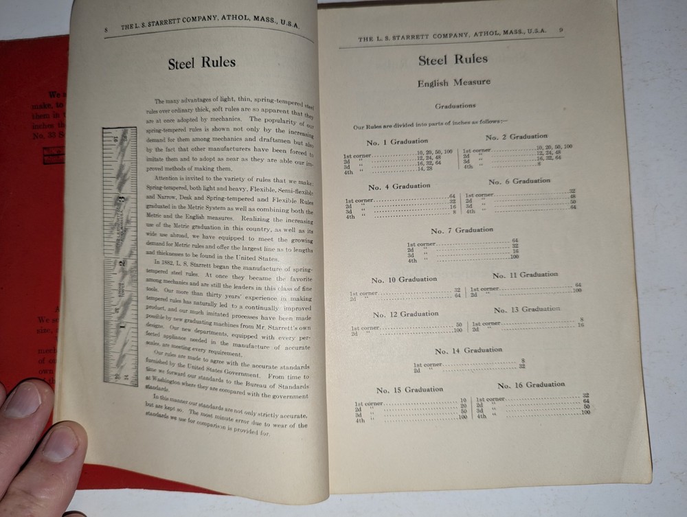 Starrett Tools Catalog #20 VTG early 1900's Pierce Hardware Co.