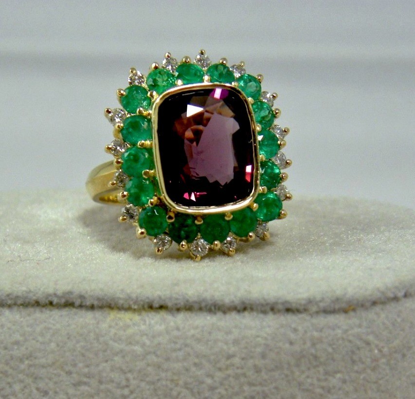 Red Ruby 4.20 Ct Cushion Cut Lab-Created Wedding Ring 14K Yellow Gold FN