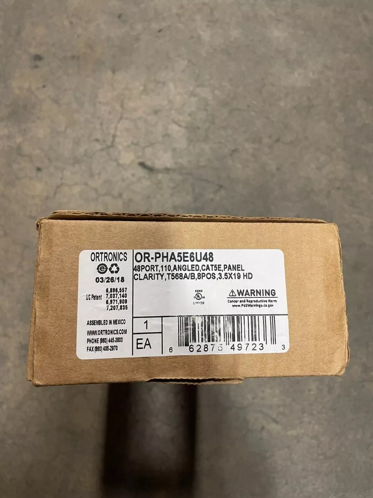 Cat5e Patch Panel Ortronics PHA5E6U48 Clarity 5E Angled 2U 48-Port Panel - NEW