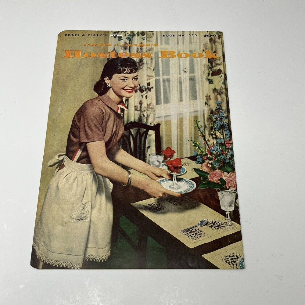 1956 Coats & Clark's Hostess Book Crochet Needlework Pattern 325
