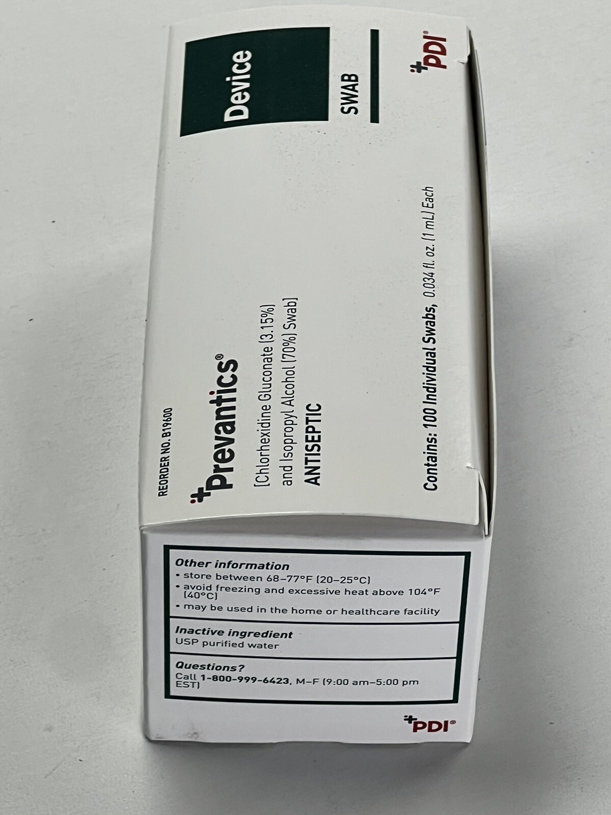 PDI Device Prevantics B19600 Antiseptic Swab | 100 Swabs