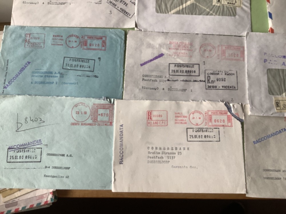 Italy collection Banking meter mail covers 14 items Ref A2026