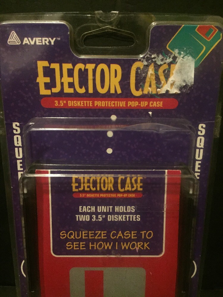 Avery Ejector Case 3.5” Diskette Protective Pop-Up Case 2 Easy View Cases NIP OS