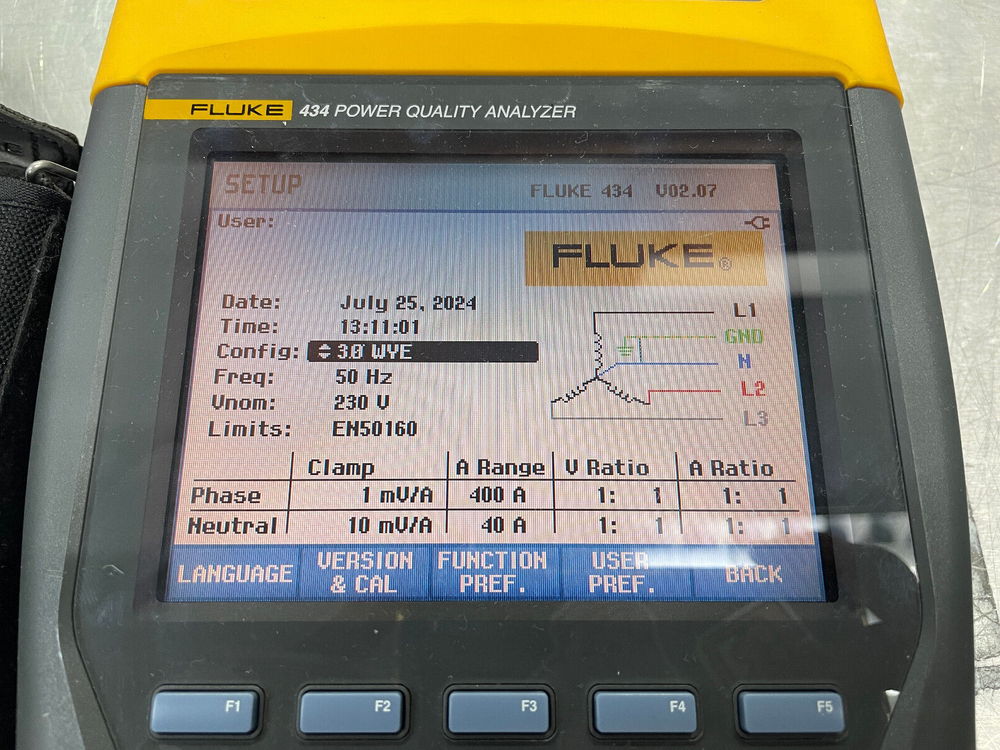 Fluke 434 Power Quality Analyzer (No Power Supply)