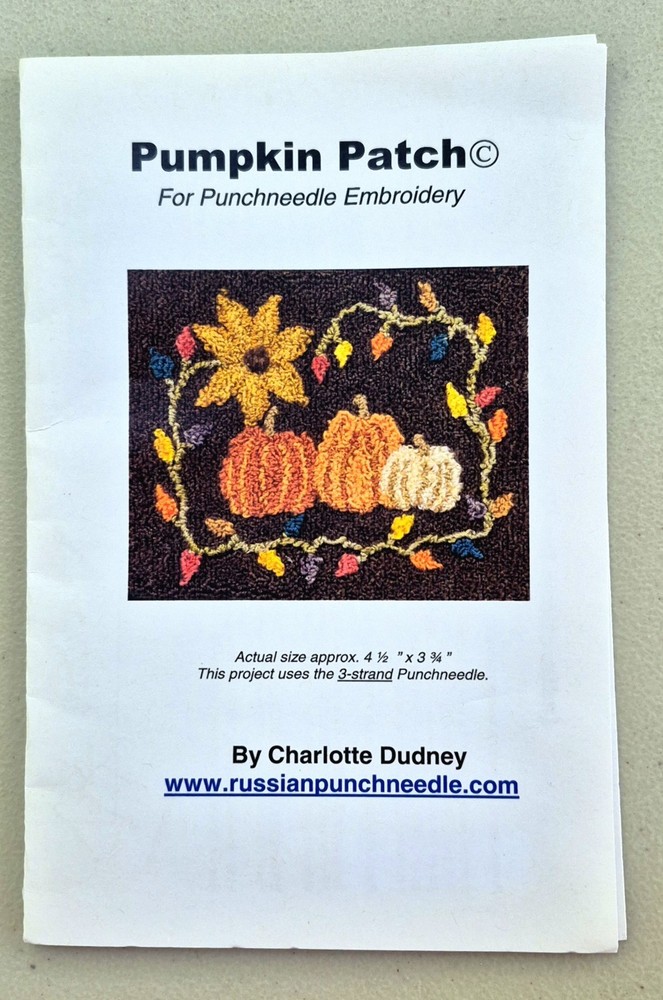 Pep'r Pot Pumpkin Patch Punchneedle Embrodery Pattern & Fabric New Fall Harvest
