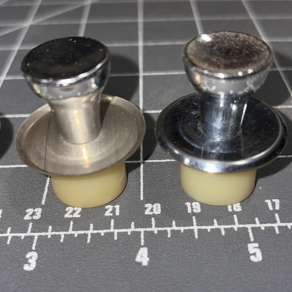 Lot 4 Vintage Retro MCM Chrome Cabinet Drawer Pulls Knobs With Spacer/hardware