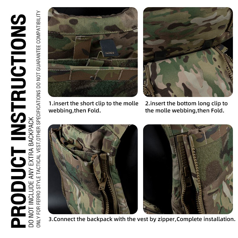 WoSporT Tactical MOLLE V5 Hydration Pouch Back Panel Double Zipper Multi-purpose