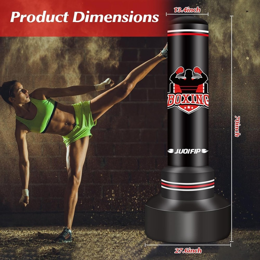 Durable 70'' Boxing Bag with Widened Base - Complete Set for Effective Workouts